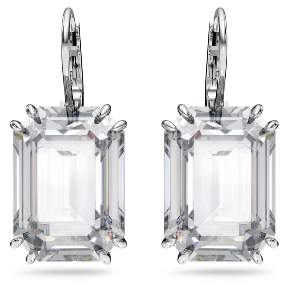 Swarovski Millenia Drop Earrings Octagon Cut - White - Rhodium Plated 5636569