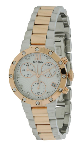 Bulova Maiden Lane Two-Tone Chronograph Ladies Watch 98R210