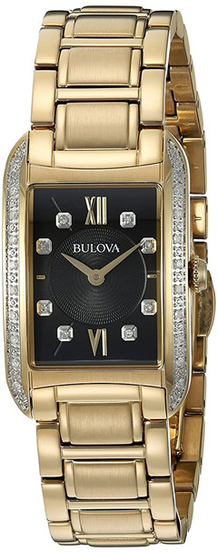 Bulova Classic Sutton Diamond Gold-Tone Ladies Watch 98R228