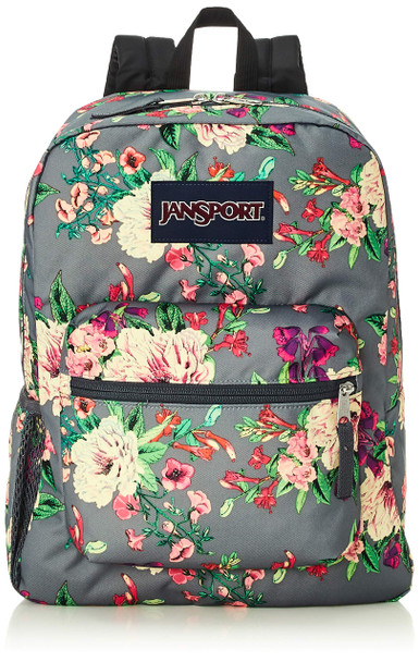 JanSport Cross Town Backpack - Grey Bouquet Print JS0A47LW5U4