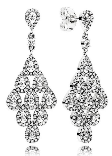 PANDORA Cascading Glamour Earrings - 296201CZ