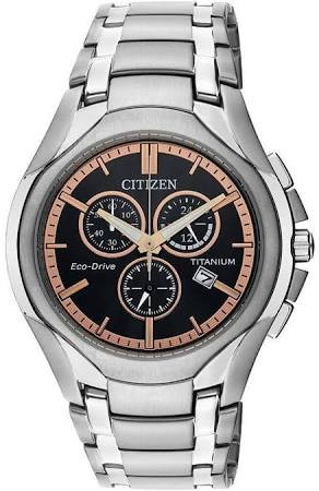 Citizen Eco-Drive Titanium Chronograph Mens Watch AT0940-50G