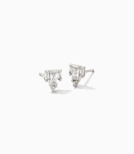 Kendra Scott Juliette Silver Stud Earrings in White Crystal 9608802210 Kendra Scott Juliette Silver Stud Earrings in White Crystal 9608802210