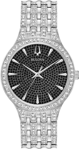 Bulova Crystal Stainless Steel Mens Watch 96A227