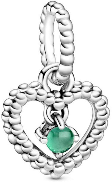 PANDORA Rainforest Green Beaded Heart Dangle Charm - 798854C05