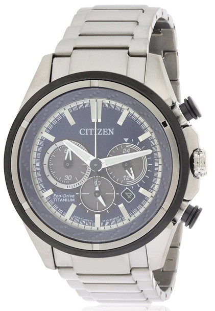 Citizen Eco-Drive Titanium Ti+IP Chronograph Mens Watch CA4240-82L