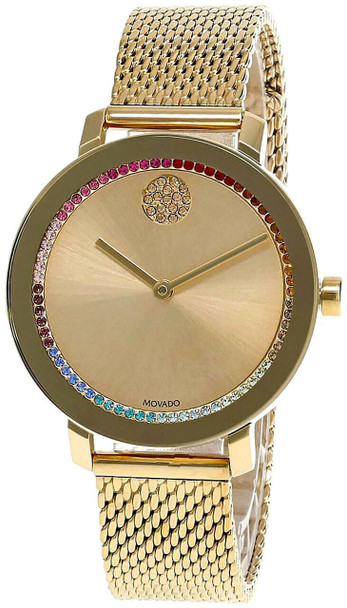 Movado Bold Evolution Gold-Tone Mesh Ladies Watch 3600699