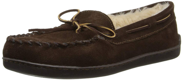 Minnetonka Mens Pile Lined Hardsole Slipper - Chocolate - 7 M US 3908-CHOCOLATE-7