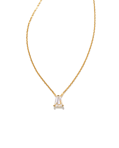 Kendra Scott Blair Gold Pendant Necklace in White Crystal 9608802869