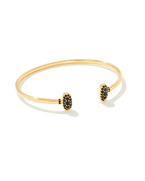 Kendra Scott Grayson Gold Crystal Cuff Bracelet in Black Spinel 9608803046