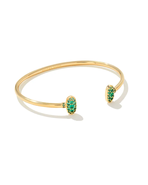 Kendra Scott Grayson Gold Crystal Cuff Bracelet in Emerald Crystal 9608803048