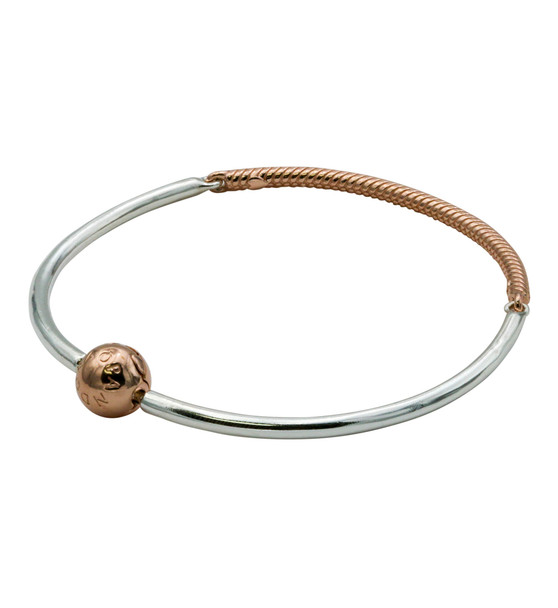 PANDORA Moments Three-Link Pandora Rose Bangle Bracelet 19 - 588143-19