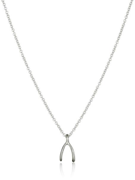 Dogeared Reminder Silver Wish Wishbone Chain Necklace - Ms1627