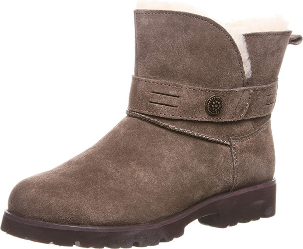 BEARPAW Womens Wellston Suede Slip On Ankle Boots