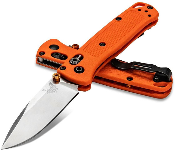 Benchmade Mini Bugout Axis Drop Point Knife - Orange Handle 533