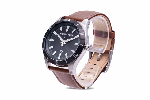 Michael Kors Layton Brown Leather Mens Watch MK8859