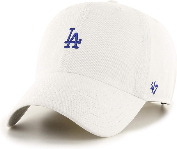 47 Brand Los Angeles Dodgers Base Runner Clean Up Cap - White - One Size B-BSRNR12GWS-WHA