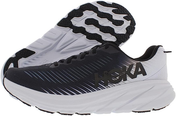 HOKA ONE Rincon 3 Mens Running Shoes - Black/White - 12.5 1119395-BWHT-12.5