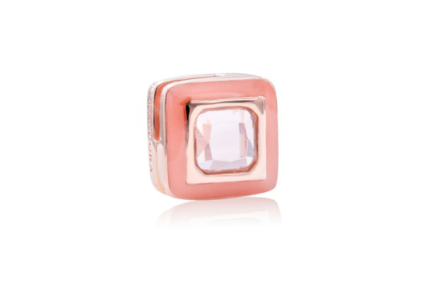 Pandora Reflexions square clip charm in Pandora Rose 787888NPO