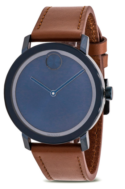 Movado Bold Brown Leather Mens Watch 3600520