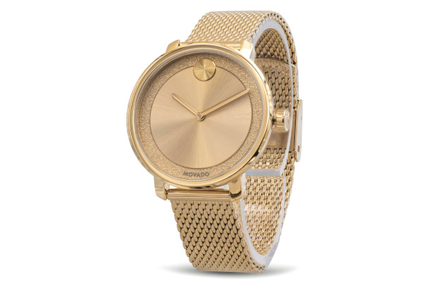 Movado Bold Gold-Tone Mesh Ladies Watch 3600580