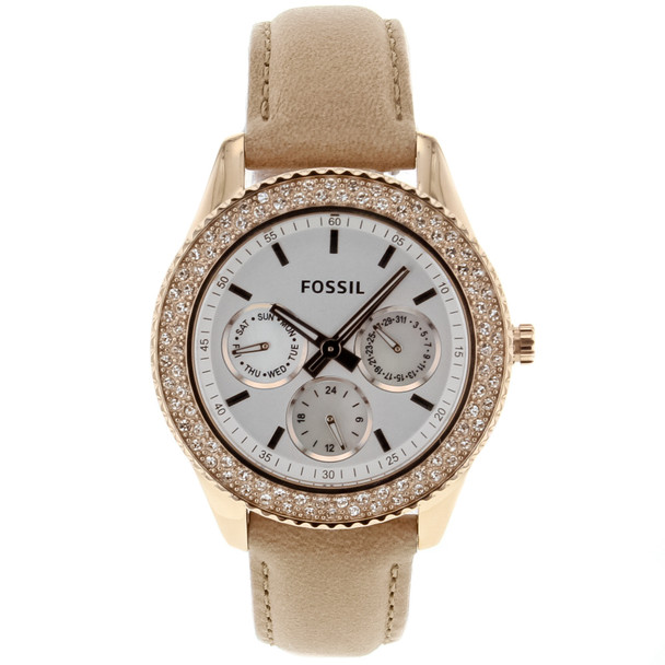 Fossil Stella Tan Leather Multifunction Ladies Watch ES3104