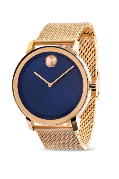 Movado Bold Gold-Tone Mesh Mens Watch 3600669