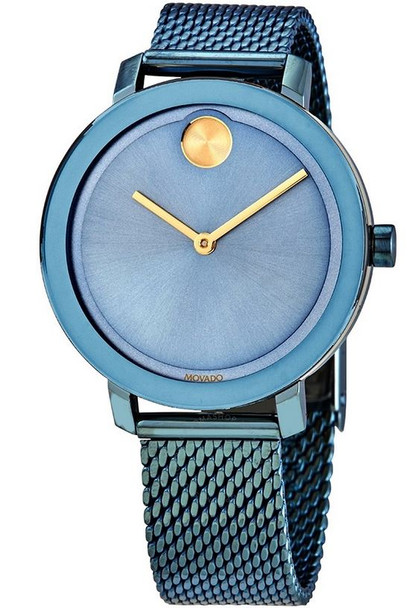 Movado Bold Evolution Blue Ion Mesh Ladies Watch 3600675
