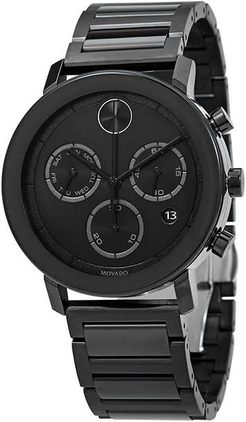 Movado BOLD Evolution Chronograph Black Ion Mens Watch 3600684