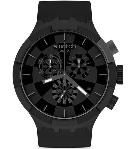Swatch CHECKPOINT BLACK Chrono Mens Watch SB02B400