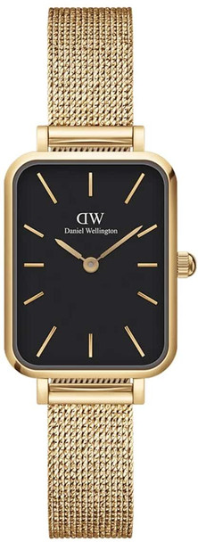 Daniel Wellington Quadro Pressed Evergold Black Gold Ladies Watch DW00100557