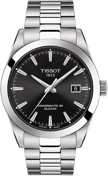Tissot mens Gentleman Stainless Steel Dress Watch Grey T1274071105100