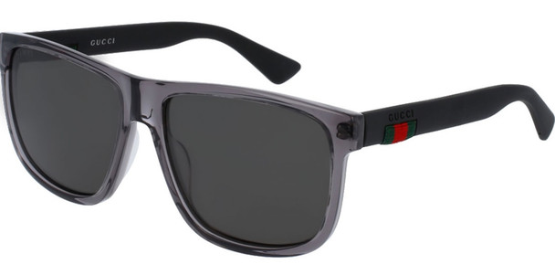 Gucci Black Grey Square Mens Sunglasses - GG0010S-004