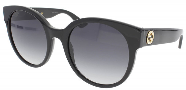 Gucci Round Black Ladies Sunglasses - GG0035S-001