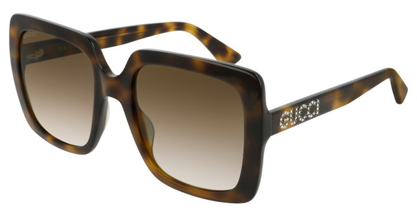 Gucci Brown Shaded Square Ladies Sunglasses GG0418S-003
