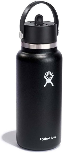 Hydro Flask 32 oz Vacuum Insulated Stainless Steel Water Bottle Flask - Flex Cap with Strap - Wide Mouth