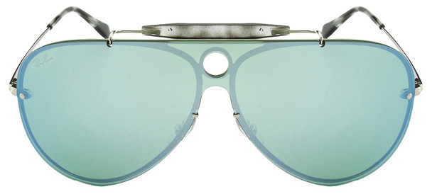 Ray Ban Blaze Shooter Dark Green/Silver Mirror Aviator Sunglasses RB3581N-003/3032