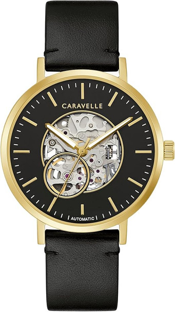 Caravelle by Bulova Leather Automatic Mens Watch 44A121