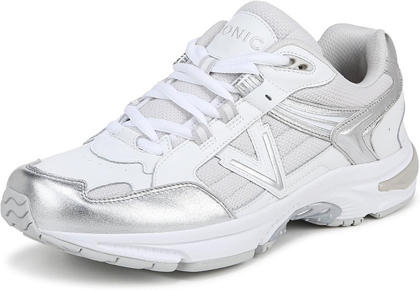 Vionic Womens 23Walk 2.0 Sneaker - White Silver Leather
