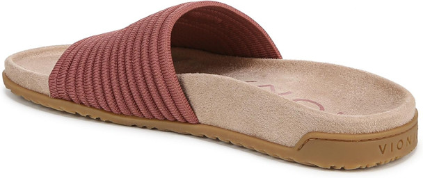 Vionic Womens Evie Knit Slide Sandal - Withered Rose Pink