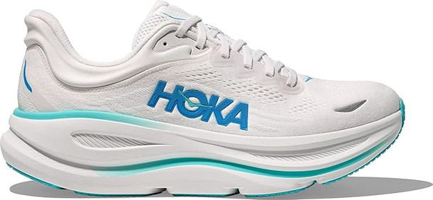 Hoka Bondi 9 Mens Running Shoe - White/Blue