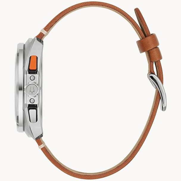 Bulova Leather  Racer Chronograph Mens Watch 98B427