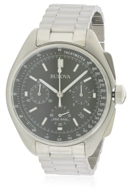 Bulova Lunar Pilot Chronograph Stainless Steel Mens Watch 96B258