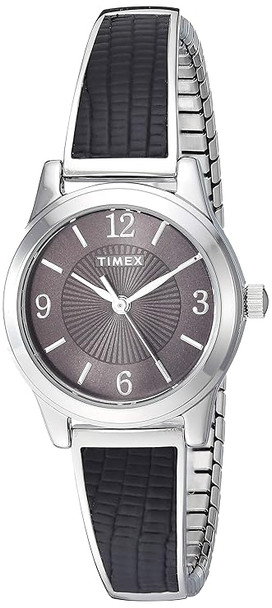 Timex Main Street Stretch Bangle Silver/Black Ladies Watch TW2T67100 Timex Main Street Stretch Bangle Silver/Black Ladies Watch TW2T67100