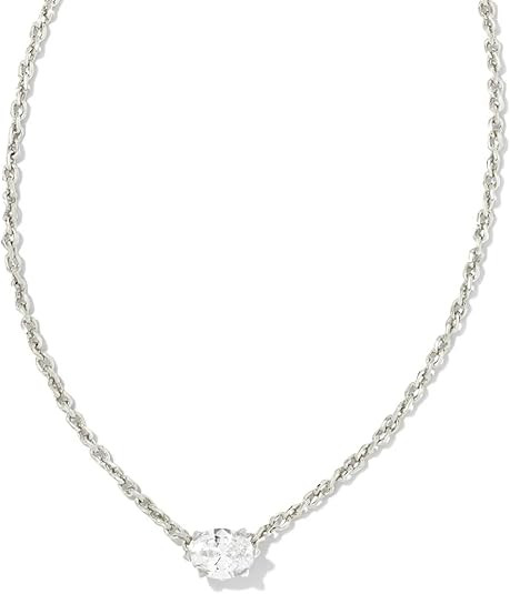 Kendra Scott Cailin Silver Pendant Necklace in White CZ 9608803460