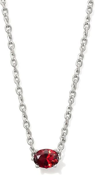 Kendra Scott Cailin Silver Pendant Necklace in Red Crystal 9608871222 Kendra Scott Cailin Silver Pendant Necklace in Red Crystal 9608871222