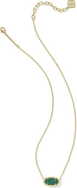 Kendra Scott Elisa Gold Short Pendant Necklace in Emerald Drusy 9608880981 Kendra Scott Elisa Gold Short Pendant Necklace in Emerald Drusy 9608880981