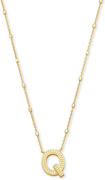 Kendra Scott Letter Q Pendant Necklace Gold Metal 9608800297