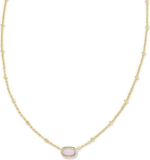 Kendra Scott Mini Elisa Satellite Short Pendant Necklace Gold Pink Opalite Crystal 9608865833