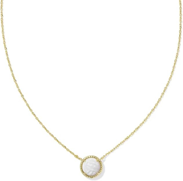 Kendra Scott Volleyball Short Pendant Necklace Gold White Mother Of Pearl 9608866061
